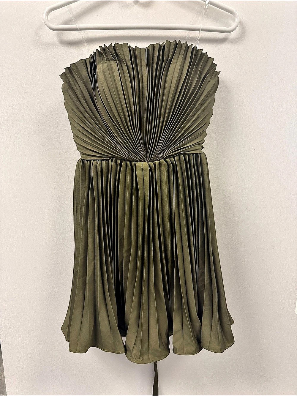 Formal Dress Fashion Classic Pleated Mini Dress in Green Size Small NWT